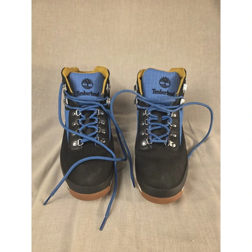 Timberland Euro Hiker Black Nubuck And Blue Size 11 Mid Hiker Worn Once